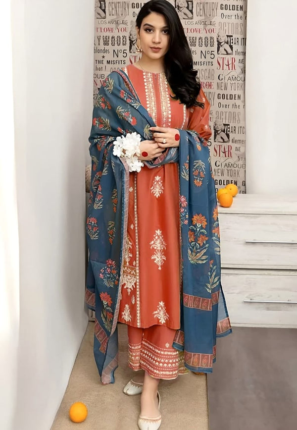 Unstitched Luxury Dhanak Heavy Embroidered 3PC Suit