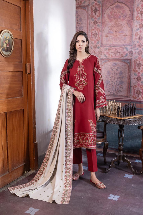 Unstitched Luxury Dhanak Heavy Embroidered 3PC Suit