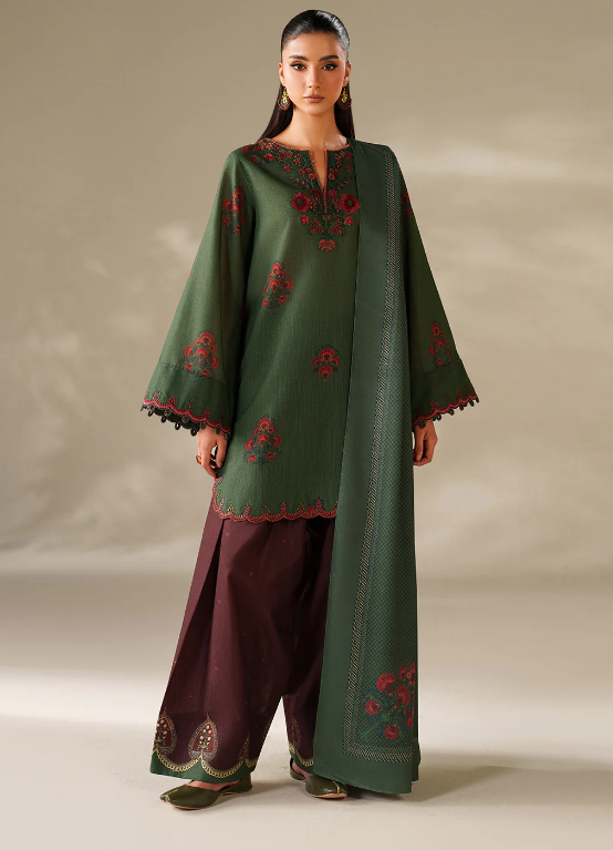 Embroidered khaddar 3-piece