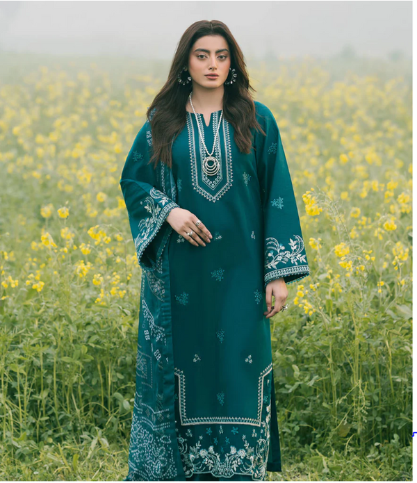 Embroidered khaddar 3-piece